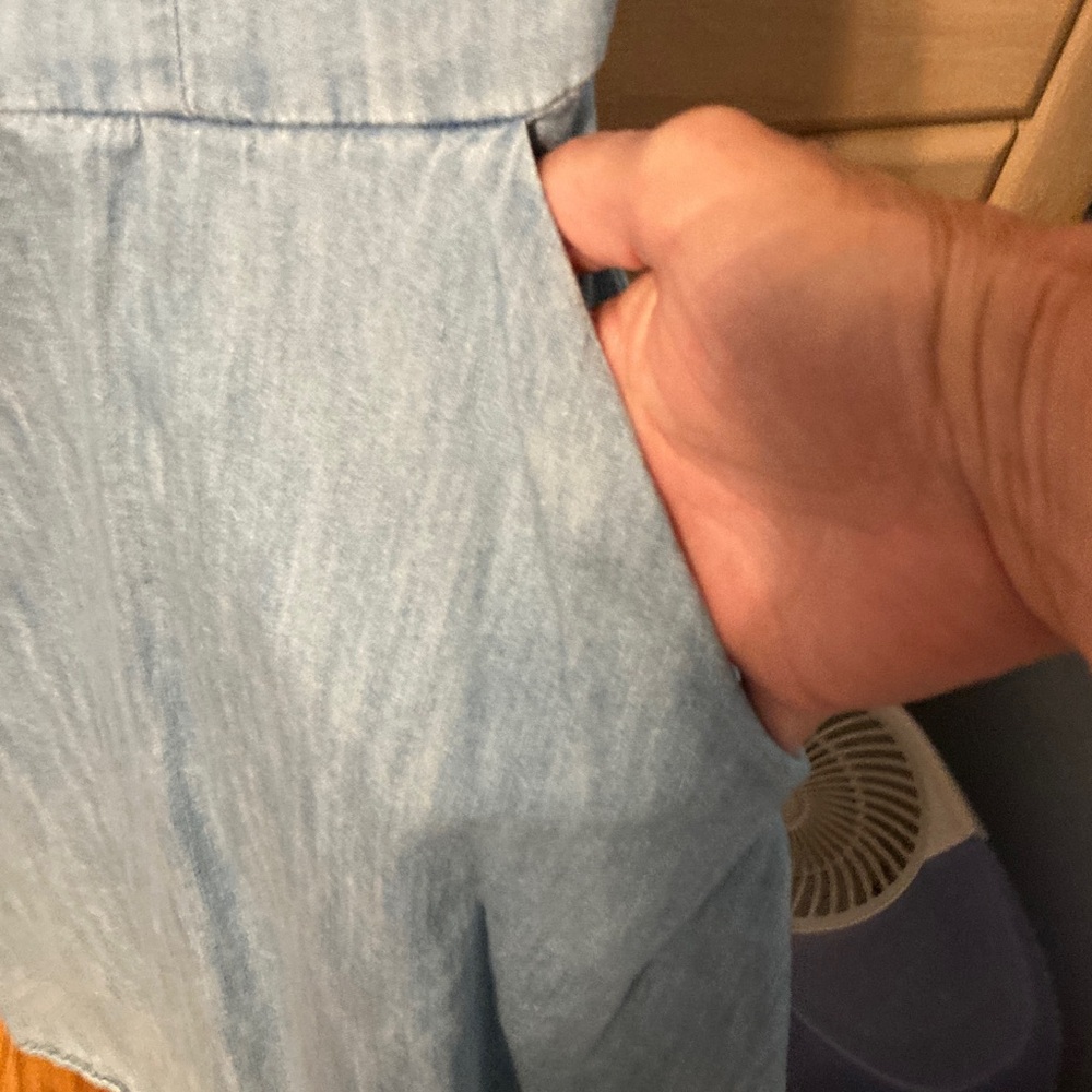 SO Light Blue Denim Dress Spaghetti Straps Medium - Picture 6 of 6